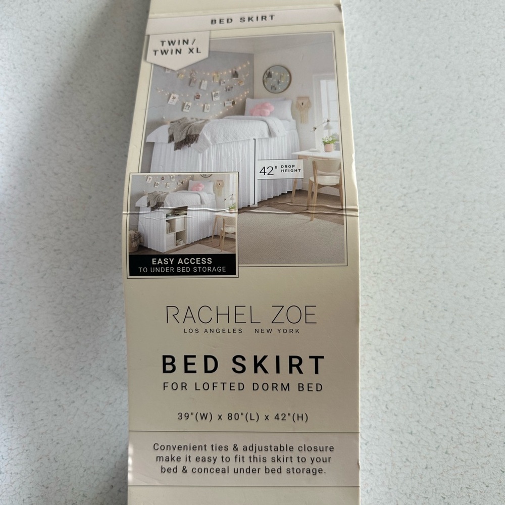 Rachel Zoe Cream Bed Skirt for Twin XL